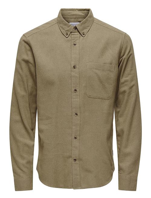 Onsgudmund Slim 1-Pkt Solid Shirt Noos ONLY & SONS Khaki