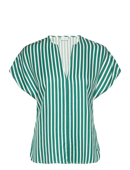 Tommy Hilfiger Fluid Stripe Vn Ss Blouse Tommy Hilfiger Green