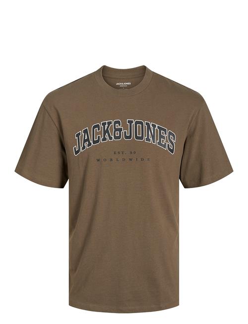 Se Jack & Jones Jjecaleb Varsity Tee Ss O-Neck Noos Jack & J S Brown ved Booztlet