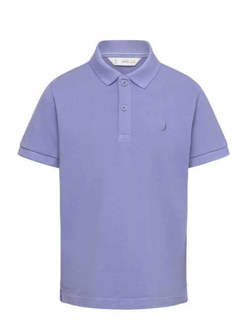 Mango 100 Cotton Polo Shirt Mango Blue