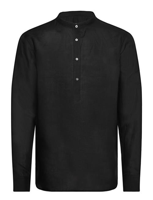 Mango Regular-Fit Linen Shirt With Mao Collar Mango Black