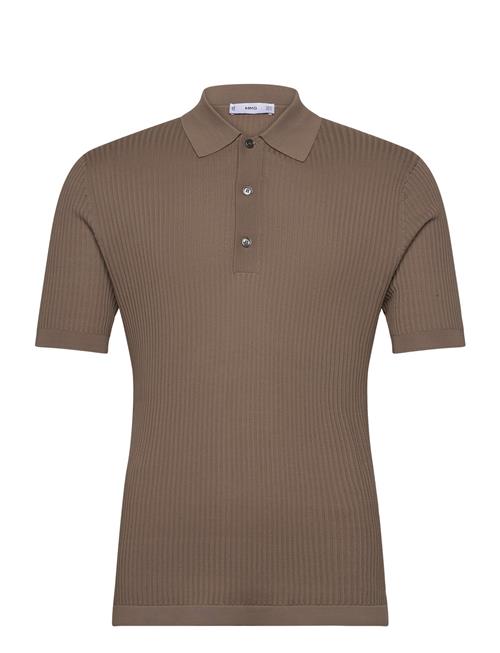 Knit Cotton Polo Shirt Mango Brown