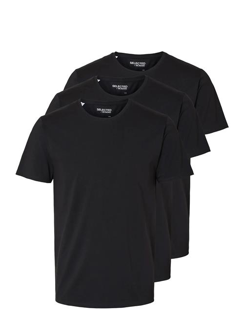 Slhroland Ss O-Neck Tee 3-Pack Noos Selected Black