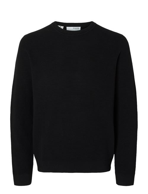 Se Selected Homme Slhross Ls Knit Structure Crew Neck Noos Selected Homme Black ved Booztlet