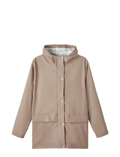 Se LMTD Nlndry10 Long Rain Jacket Fo LMTD Beige ved Booztlet