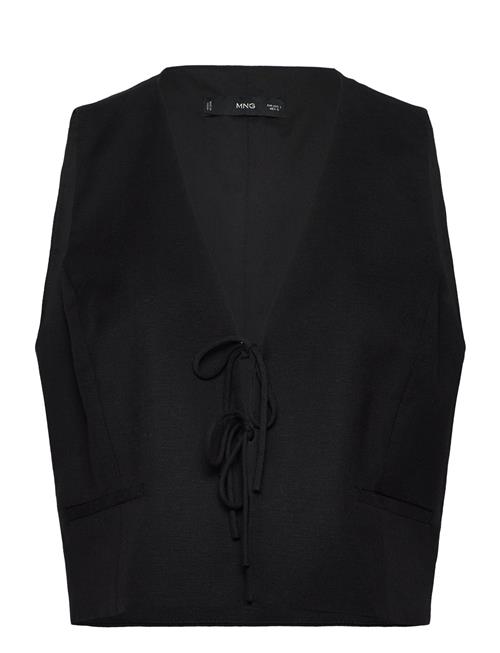 Gilet With Tie Closure Mango Black