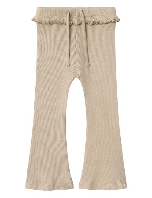 Se Lil'Atelier Nmfsophia Slim Bootcut Leggings Lil Lil'Atelier Beige ved Booztlet