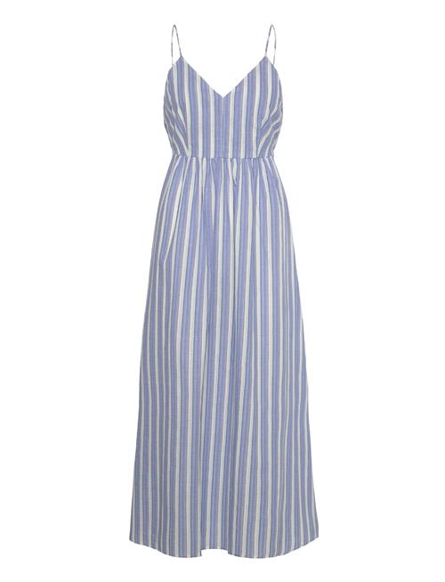 Cut-Out Back Striped Dress Mango Blue