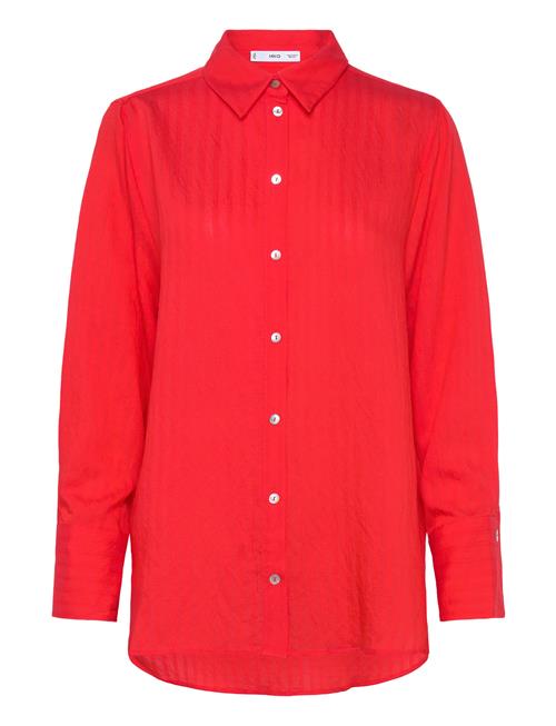 Mango Stripe-Patterned Shirt Mango Red