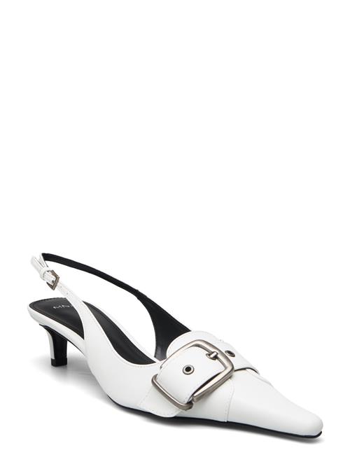 Se Mango Heeled Shoes With Buckle Fastening Mango White ved Booztlet