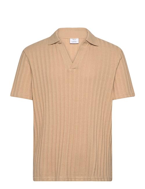 Se Mango Regular-Fit Ribbed Cotton Polo Shirt Mango Beige ved Booztlet