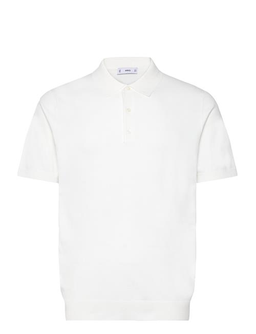 Mango Fine-Knit Polo Shirt Mango White