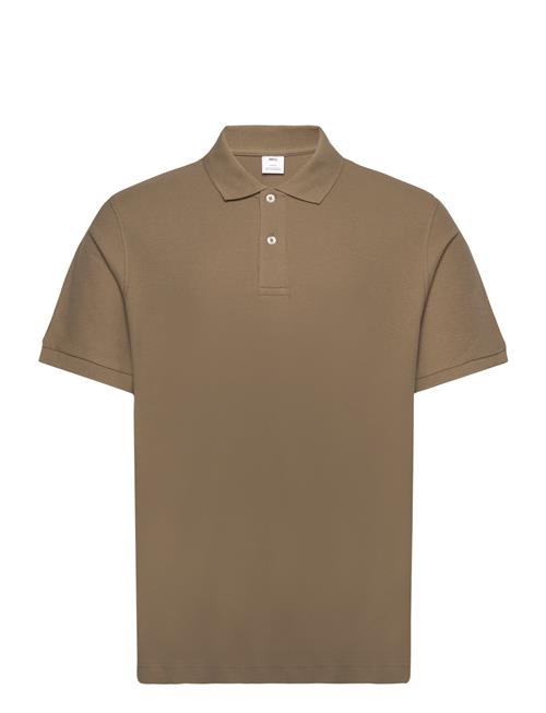 100 Cotton Pique Polo Shirt Mango Khaki