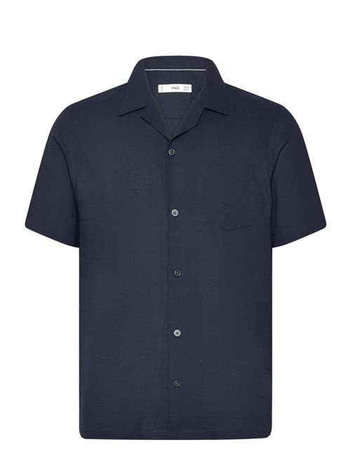 Mango Regular-Fit 100 Seersucker Cotton Shirt Mango Navy