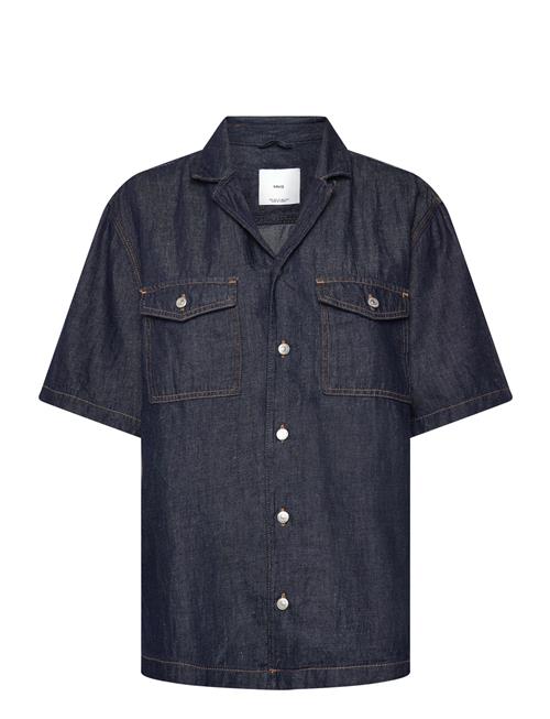 Mango Cotton Linen Denim Shirt Mango Blue