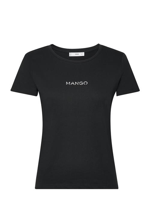 Logo Cotton T-Shirt Mango Black