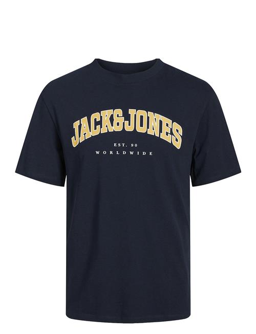 Se Jack & Jones Jjecaleb Varsity Tee Ss O-Neck Noos Jnr Jack & J S Navy ved Booztlet