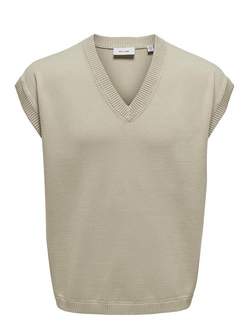 Se ONLY & SONS Onslusim Life Rlx 12 V-Neck Vest Knit ONLY & SONS Beige ved Booztlet