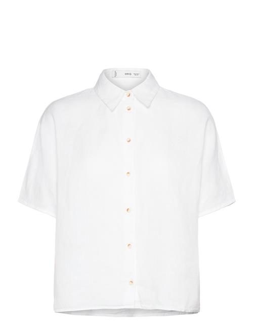 Mango Linen 100 Shirt Mango White