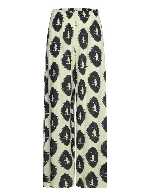 Mango Wideleg Printed Trousers Mango Green