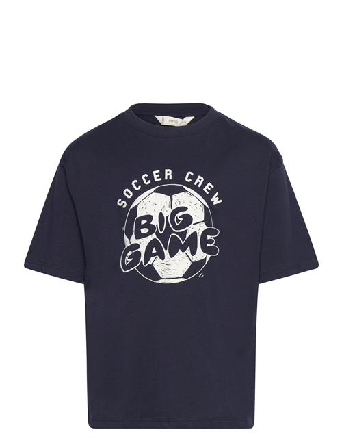 Mango Printed Cotton-Blend T-Shirt Mango Navy