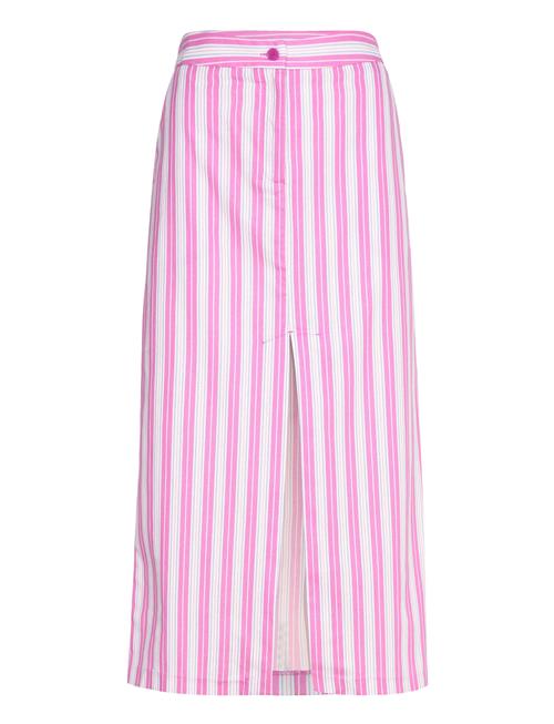 Mango Slit Striped Skirt Mango Pink