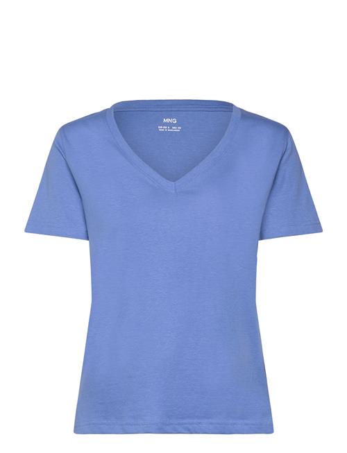 Mango Short-Sleeved Cotton T-Shirt Mango Blue