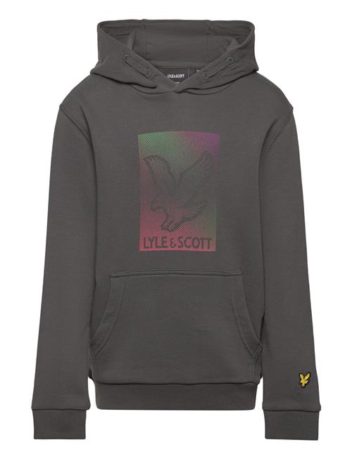 Se Lyle & Scott Dotted Eagle Graphic Hoodie Lyle & Scott Grey ved Booztlet