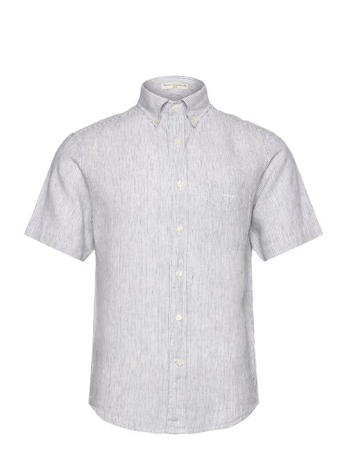 GANT Reg Linen Stripe Ss Shirt GANT Grey