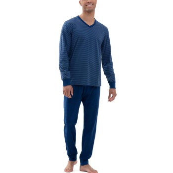 Se Mey Cardwell V Neck Pyjama Mørkblå bomuld 56 Herre ved Timarco