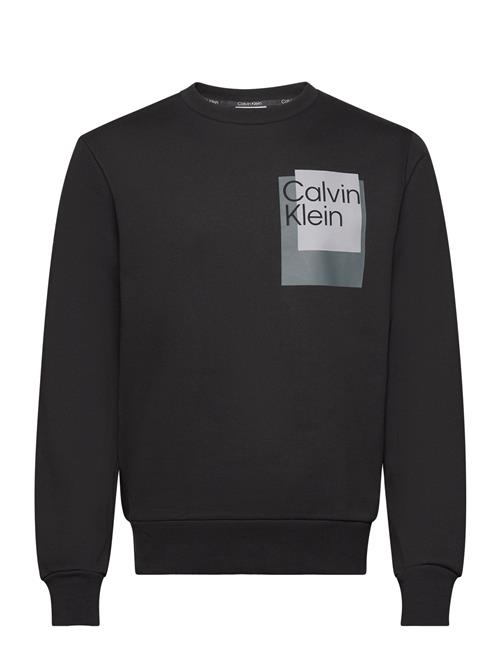 Se Calvin Klein Overlay Box Logo Sweatshirt Calvin Klein Black ved Booztlet