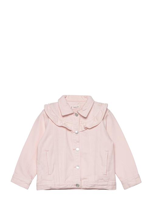 Mango Ruffled Denim Jacket Mango Pink