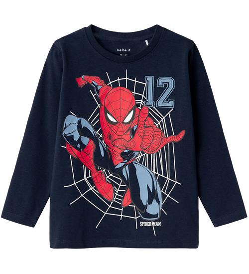 Se Name It Bluse - NmmJaris Spiderman - Dark Sapphire ved KidsWorld