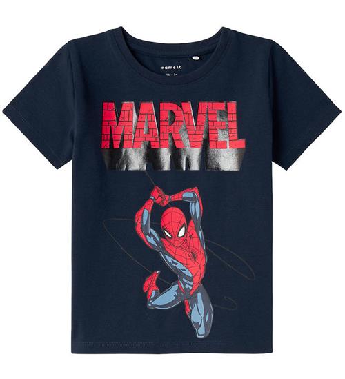 Se Name It Name It T-shirt - NmmJaba Spiderman - Dark Sapphire ved KidsWorld