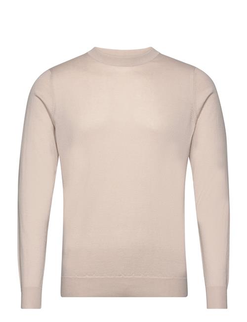 Davida Cashmere Man Fine Knit O-Neck Sweater Davida Cashmere Beige