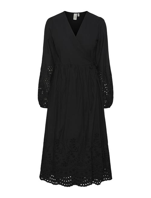 YAS Yasluma Ls Long Wrap Dress S. Noos YAS Black