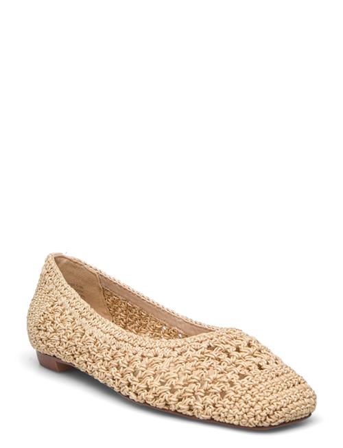 Mango Square-Toe Braided Ballerina Shoes Mango Beige