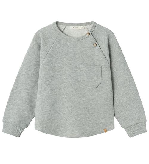 Se Lil Atelier Lil' Atelier Sweatshirt - NmmLander - Grey Melange ved KidsWorld