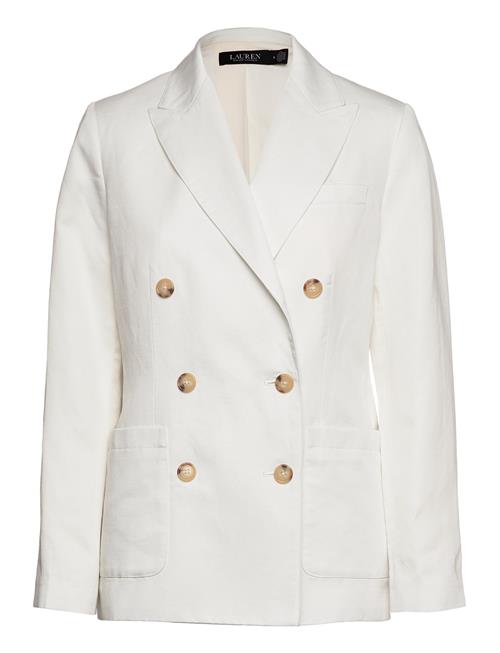 Lauren Ralph Lauren Double-Breasted Linen-Blend Twill Blazer Lauren Ralph Lauren White