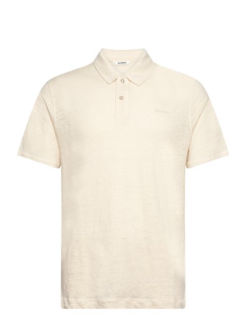 Se Gabba Duke Linen Polo Ss Gabba Cream ved Booztlet