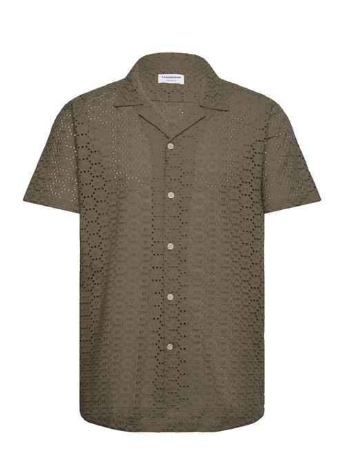 Embroidery Cotton Shirt S/S Lindbergh Khaki