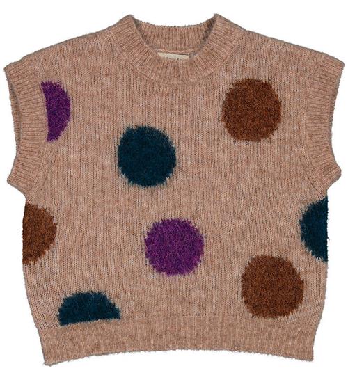 MarMar MarMar Vest - Strik - Uld - Tanja - Beige Melange Dot