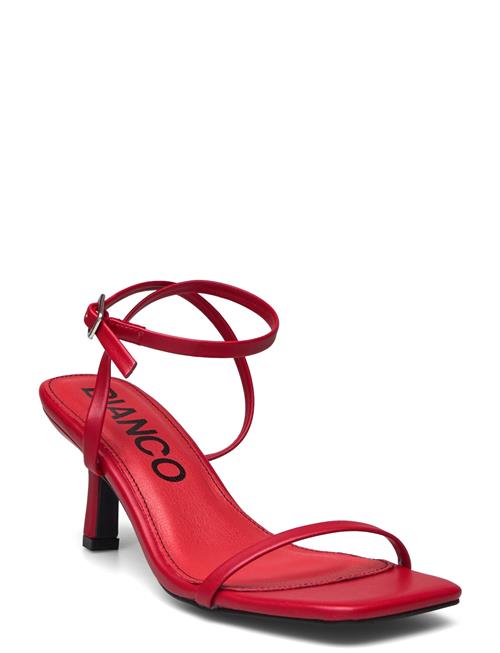 Se Bianco Bialulu Minimal Strap Sandal Faux Leather Bianco Red ved Booztlet