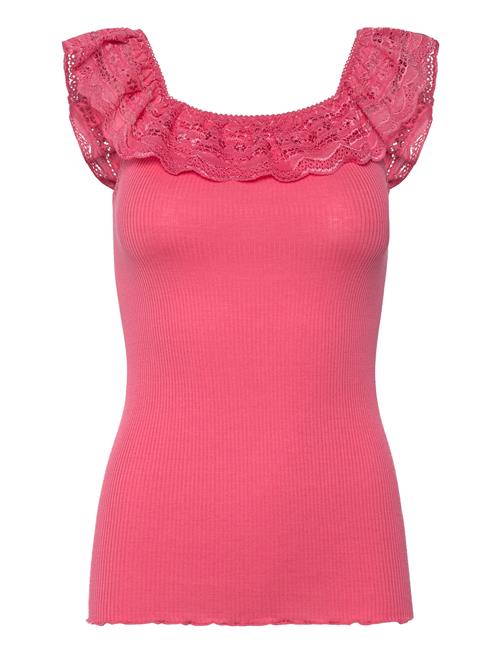 Rosemunde Silk Off Shoulder Top W/ Lace Rosemunde Pink