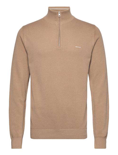 Se GANT Cotton Pique Half Zip GANT Beige ved Booztlet