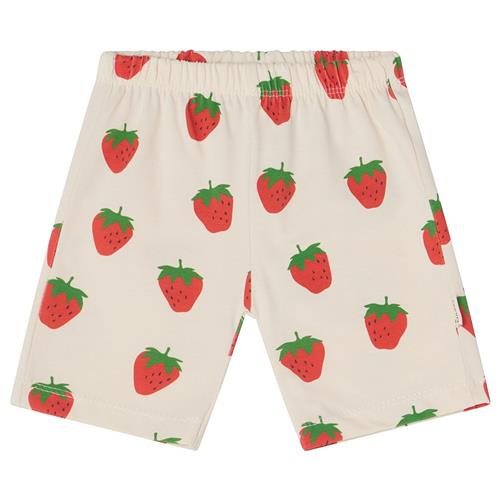 Kuling GOTS Patras Mønstrete Cykelshorts Med Jordbær Foggy White 110/116 cm  Hvid  110/116 cm  Unisex