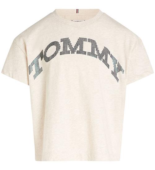 Se Tommy Hilfiger T-shirt - Tommy Dot Foil - Heathered Oat ved KidsWorld