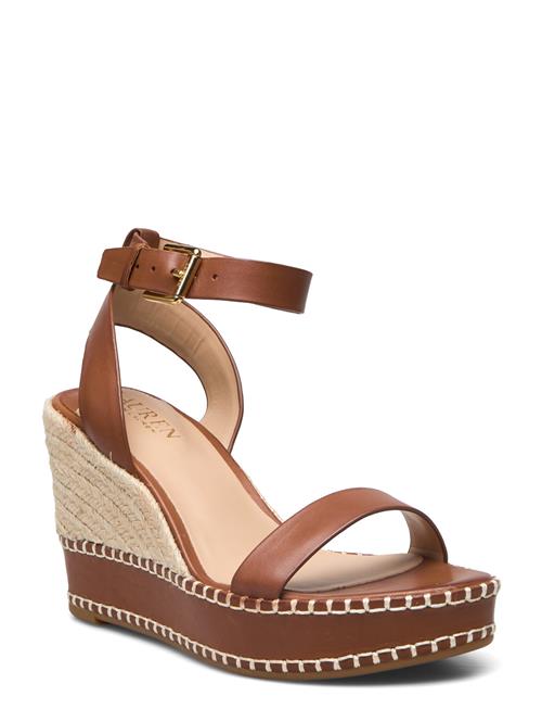 Se Lauren Ralph Lauren Hilarie Leather Espadrille Lauren Ralph Lauren Brown ved Booztlet