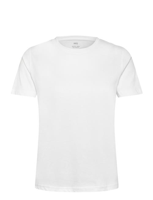 Se Mango Short-Sleeved Cotton T-Shirt Mango White ved Booztlet