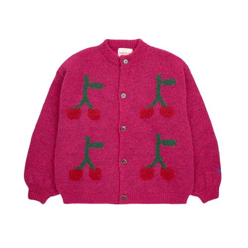 Bobo Choses Bobo Cherry Intarsia Cardigan Fuchsia | Lyserød | 2-3 years